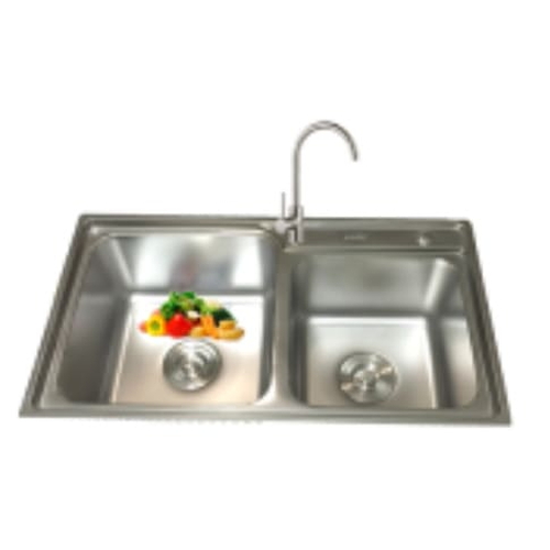 Chậu rửa bát 2 hố lệch Tân Mỹ LK8245