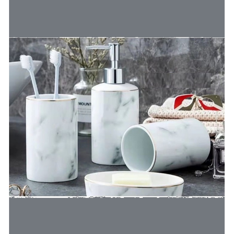 Bộ phụ kiện phòng tắm bằng sứ để bàn CleanMax S08 