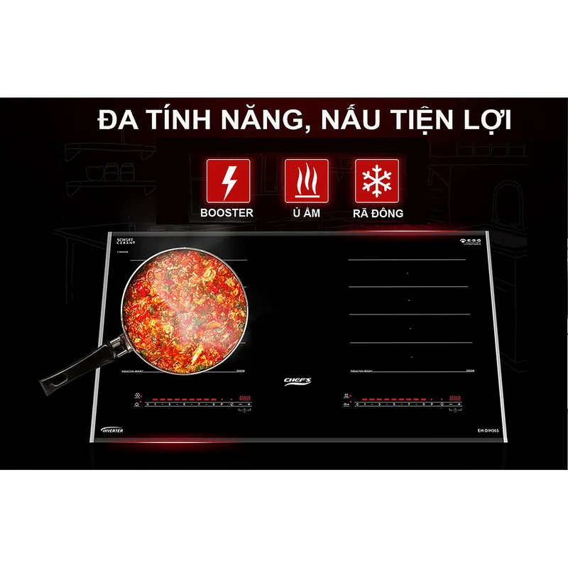 Bếp từ 2 vùng nấu Chefs EH-DIH365