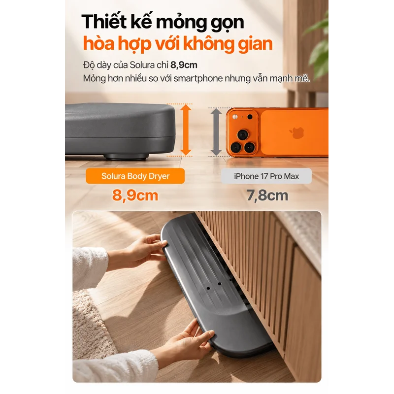 Máy sấy chân và cơ thể Hàn Quốc Solura TG-BDSIV-MG màu xám ghi
