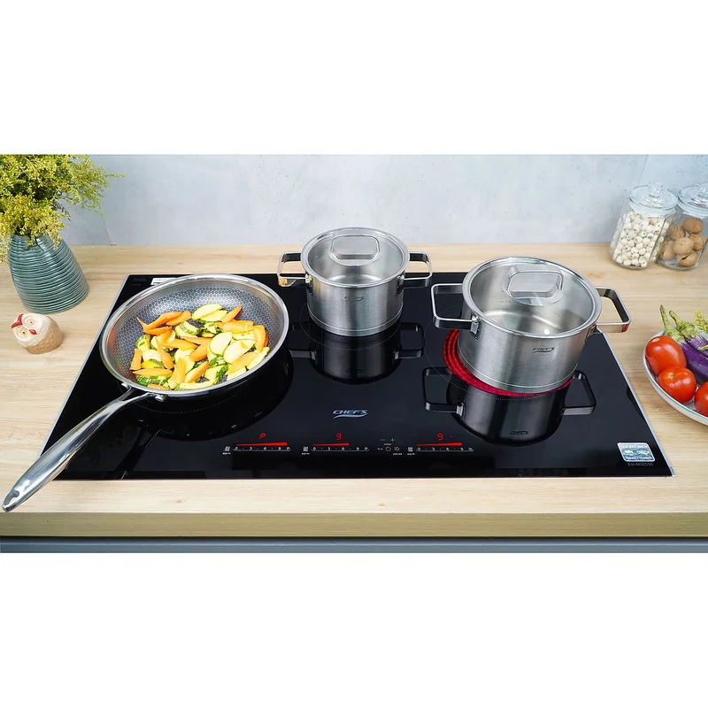Bếp từ 3 vùng nấu 1 từ 2 hồng ngoại Chefs EH-MIX536