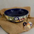 Chậu lavabo gốm mỹ thuật họa tiết bách hoa Kanly GV201