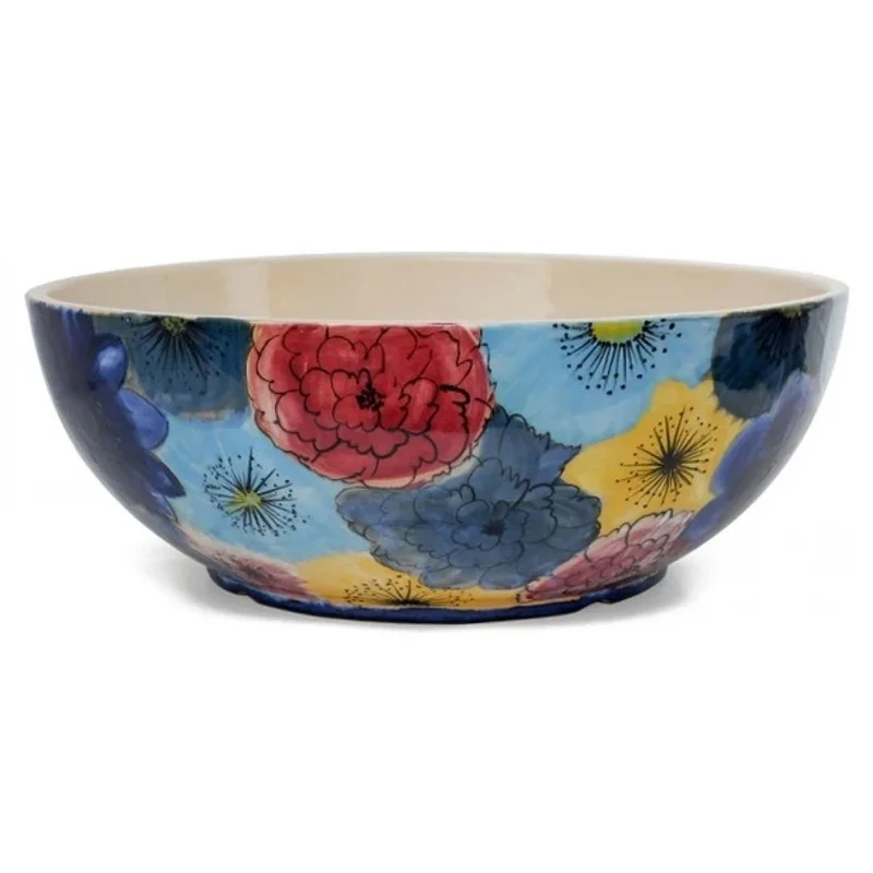 Chậu lavabo gốm mỹ thuật họa tiết bách hoa Kanly GV290