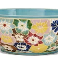 Chậu lavabo gốm mỹ thuật họa tiết bách hoa men rạn xanh Kanly GV202