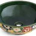 Chậu lavabo gốm mỹ thuật họa tiết bách hoa Kanly GV204