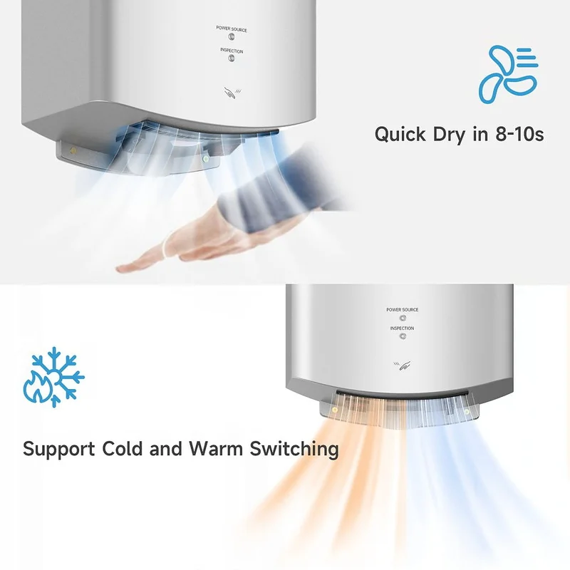 Máy sấy tay tự động màu trắng Interhasa HSD-3861