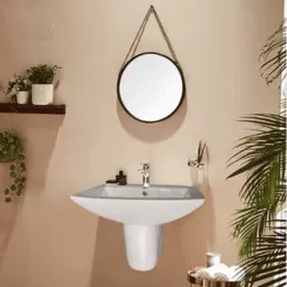 Lavabo treo tường chân lửng
