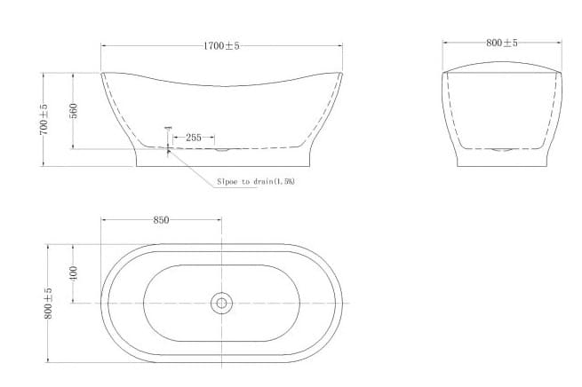 Bảng vẽ kỹ thuật Bồn tắm Nofer NG-1847