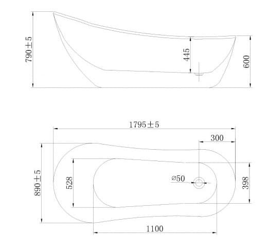 Bảng vẽ kỹ thuật Bồn tắm Nofer NG-1873