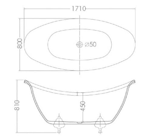 Bảng vẽ kỹ thuật Bồn tắm Nofer NG-1896