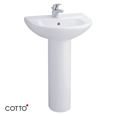 Chậu Rửa Lavabo COTTO C014/C411 chân dài