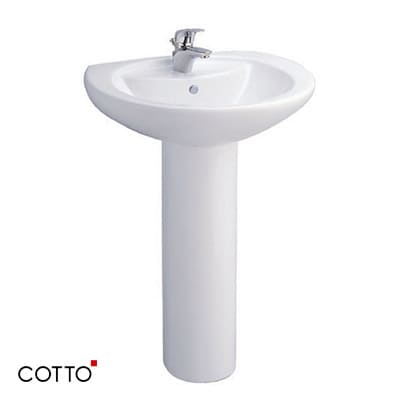Chậu rửa Lavabo COTTO C0107/C411 chân dài