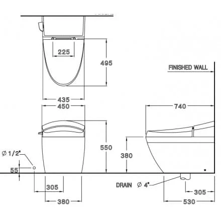 Bàn Cầu 1 Khối COTTO C10037 Terranova 