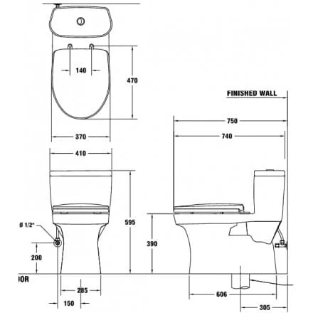 Bàn Cầu 1 Khối COTTO C1015 Macc