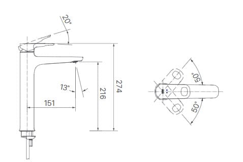 bản vẽ Vòi Chậu Rửa Mặt LFV-652S