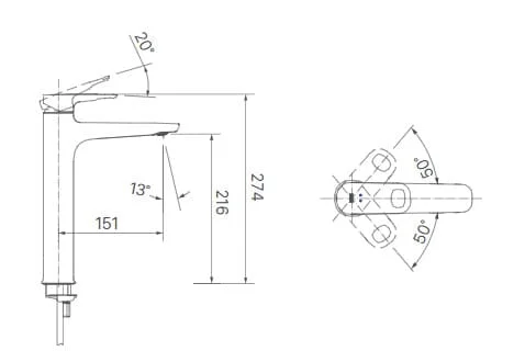 bản vẽ Vòi Chậu Rửa Mặt LFV-652S