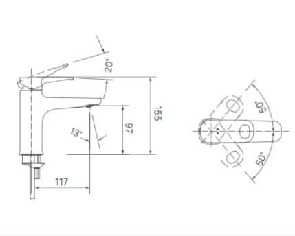 bản vẽ Vòi Chậu Rửa Mặt LFV-652S