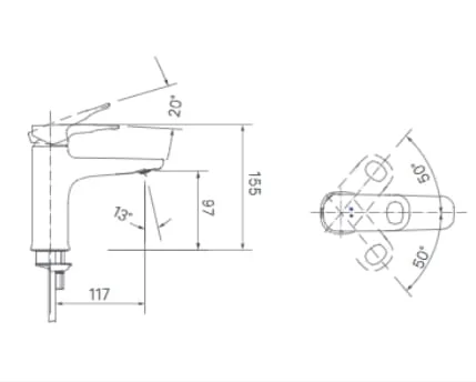 bản vẽ Vòi Chậu Rửa Mặt LFV-652S