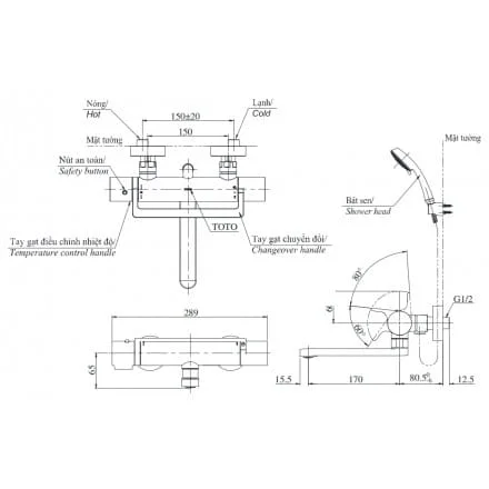 Sen Tắm Nhiệt Độ TOTO TBV03427V/TBW02006A