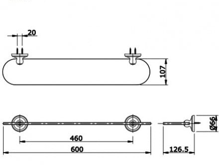 Bản vẽ Kệ kính 1 tầng TOTO TX705AC