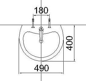 Bồn rửa mặt Caesar L2150 nhìn từ trên xuống