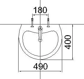 Bồn rửa mặt Caesar L2150 nhìn từ trên xuống