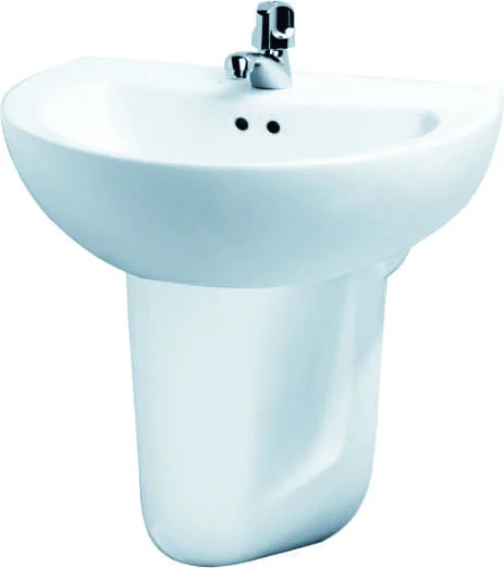 Chậu lavabo Caesar L2150 kết hợp với chân lửng P2441