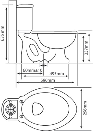 Bản vẽ kỹ thuật Bàn Cầu 2 Khối Hảo Cảnh HC V10