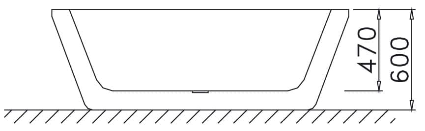 Bản vẽ kỹ thuật bồn tắm Caesar AT6270