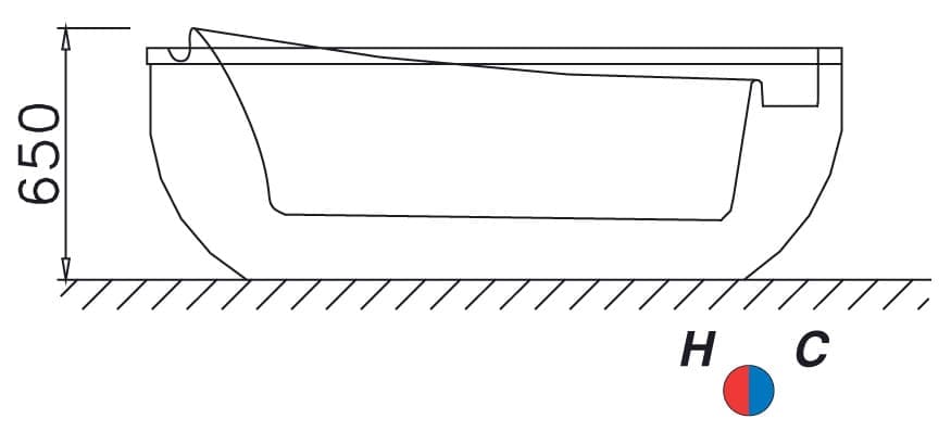 Bản vẽ kỹ thuật bồn tắm Caesar AT6480