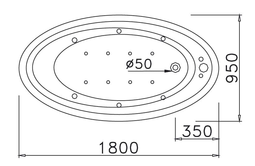 Bản vẽ kỹ thuật bồn tắm Caesar AT6480