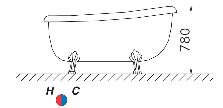 Bản vẽ kỹ thuật bồn tắm Caesar KT1150