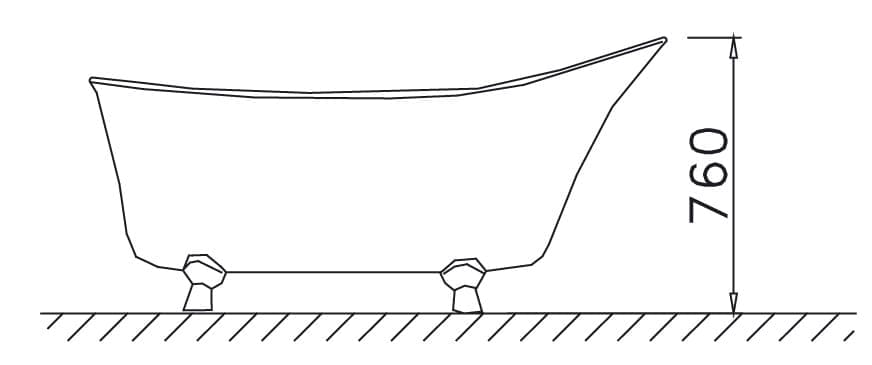 Bản vẽ kỹ thuật bồn tắm Caesar MT1160