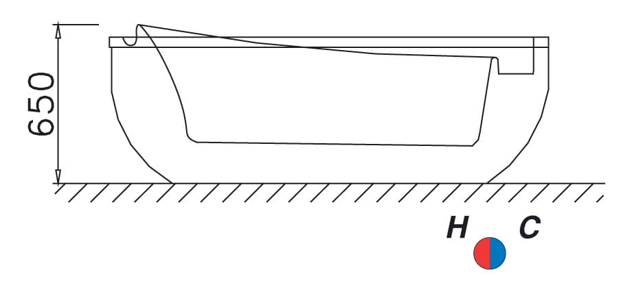 Bản vẽ kỹ thuật bồn tắm massage đơn Caesar MT6480