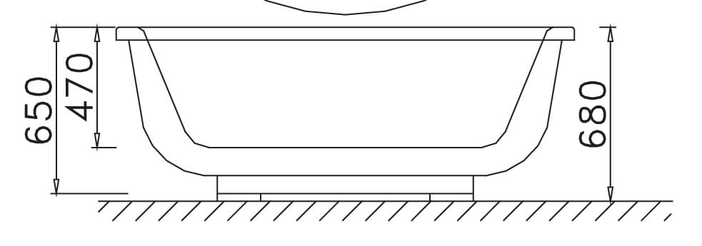 Bản vẽ kỹ thuật bồn tắm massage đơn Caesar MT6470 
