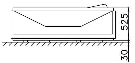 Bản vẽ kỹ thuật bồn tắm góc đơn Caesar AT5120A 