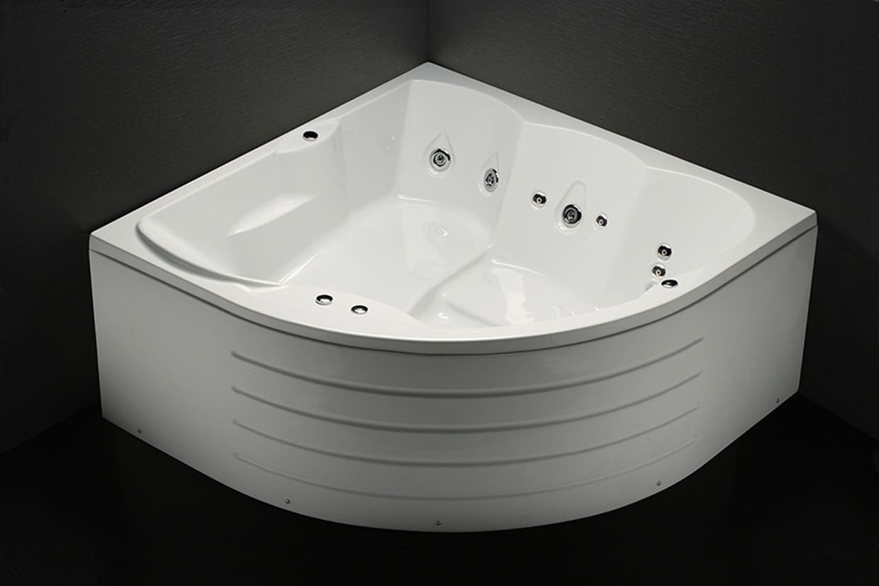 Bồn tắm góc massage đôi có chân yếm Caesar MT5165