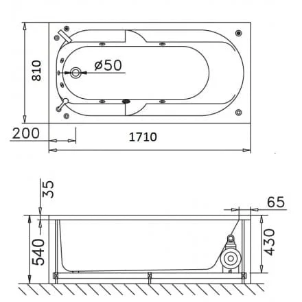 Bản vẽ kỹ thuật bồn tắm góc đơn Caesar AT5132