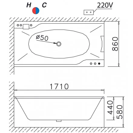 Bản vẽ kỹ thuật bồn tắm góc đơn Caesar AT5132