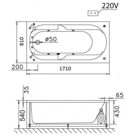 Bản vẽ kỹ thuật bồn tắm góc đơn Caesar AT5132