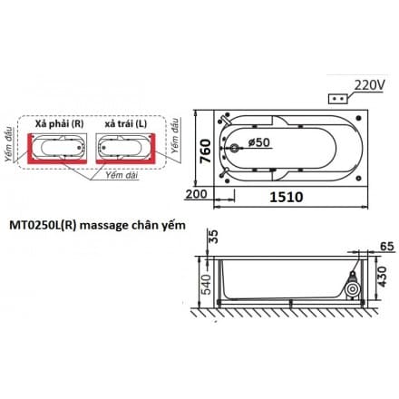 Bản vẽ kỹ thuật bồn tắm góc đơn Caesar AT5132
