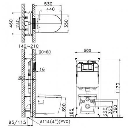 bản vẽ Bồn Cầu Xổm Caesar CS1230 