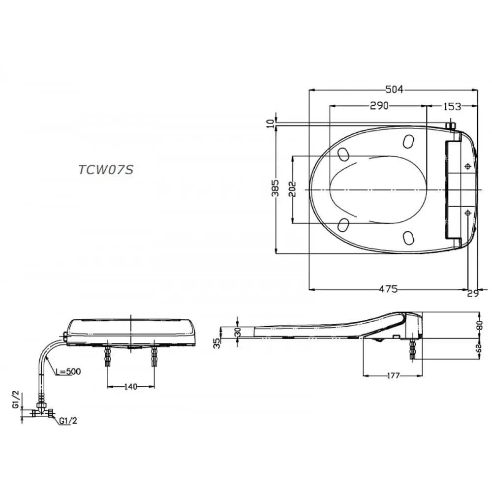 Nắp Rửa cơ TOTO TCW07S