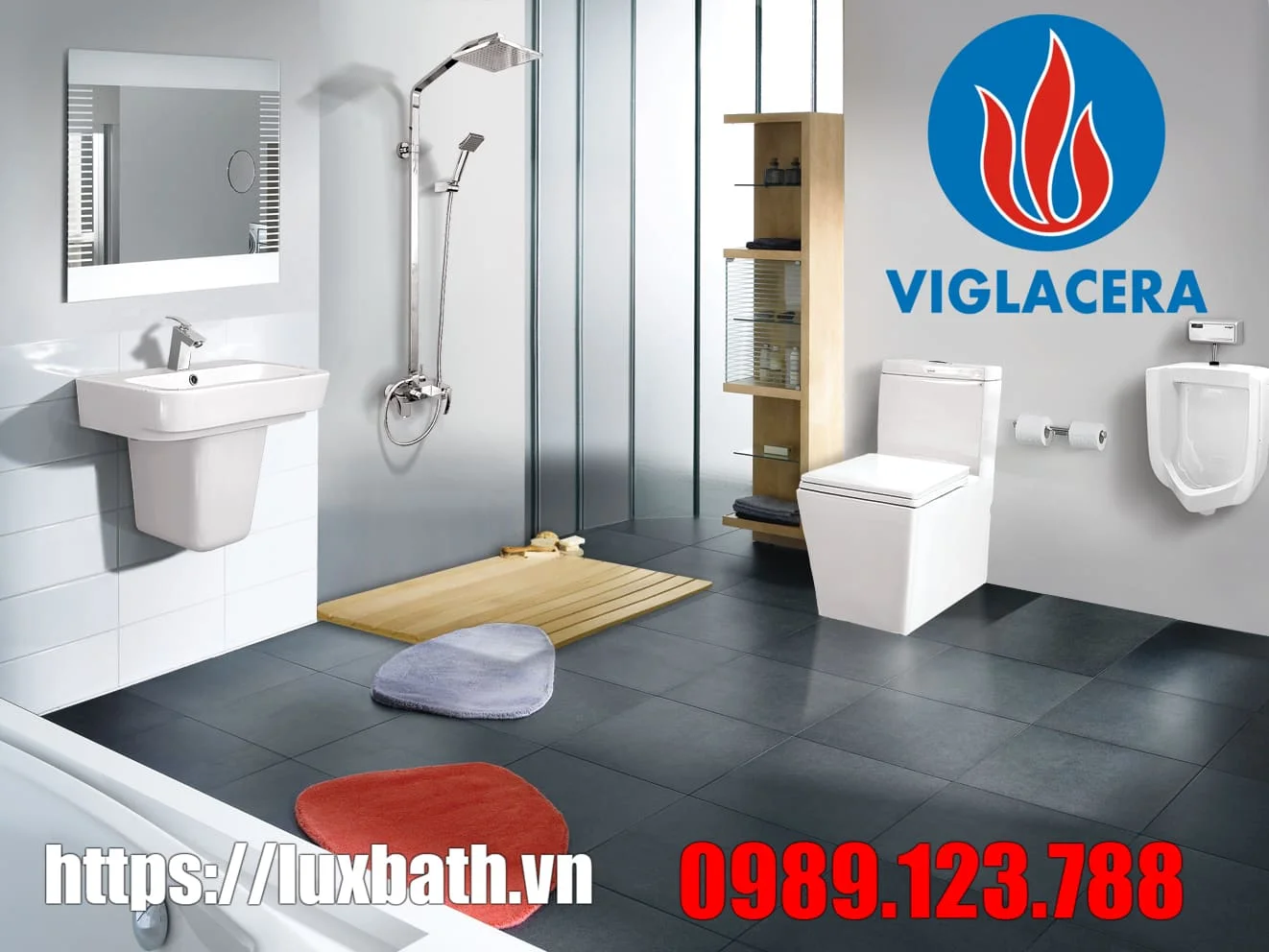 Chậu treo tường vuông Viglacera V50