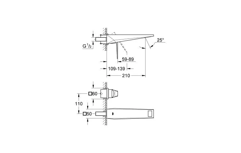 Bản vẽ kỹ thuật Vòi Bồn Tắm Đặt Sàn bóng Grohe 23318DA0