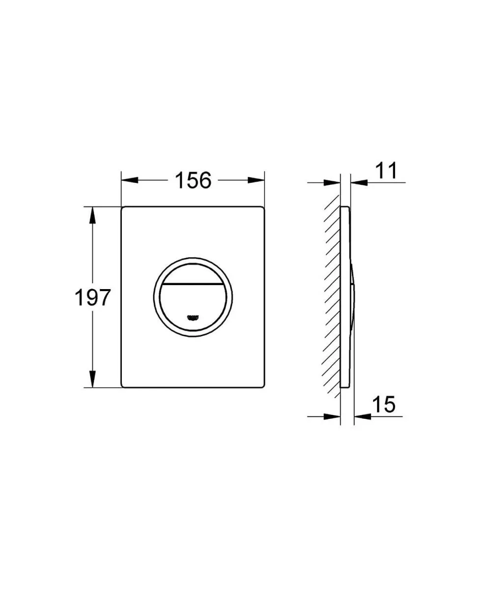Bản vẽ kỹ thuật Van nhấn xả âm tường Grohe 38765P00
