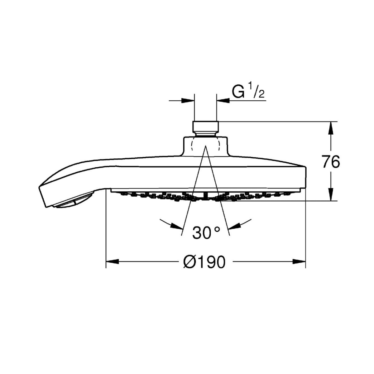 Bát sen nóng lạnh gắn trần Grohe 27764LS0