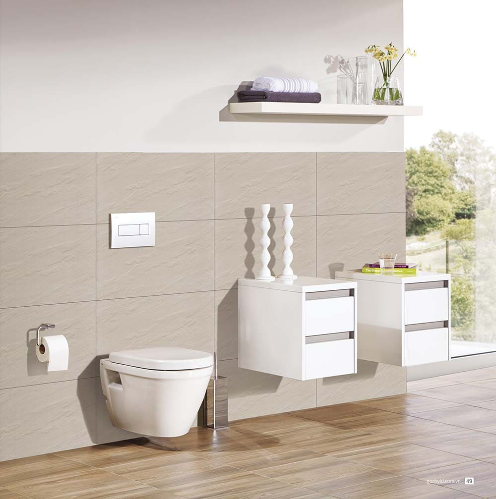 Gạch granite chống thấm nước tuyệt đối, giúp phòng lúc nào cũng khô thoáng