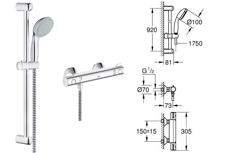 Bộ điều chỉnh nhiệt độ sen tắm Grohe 19507LS3