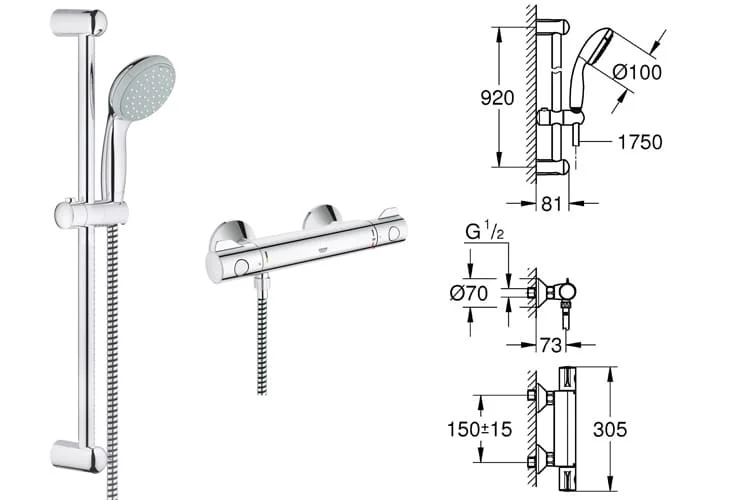 Bộ điều chỉnh nhiệt độ sen tắm Grohe 19507LS3